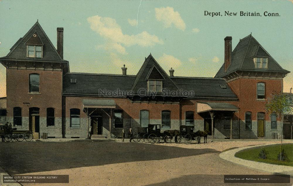Postcard: Depot, New Britain, Connecticut